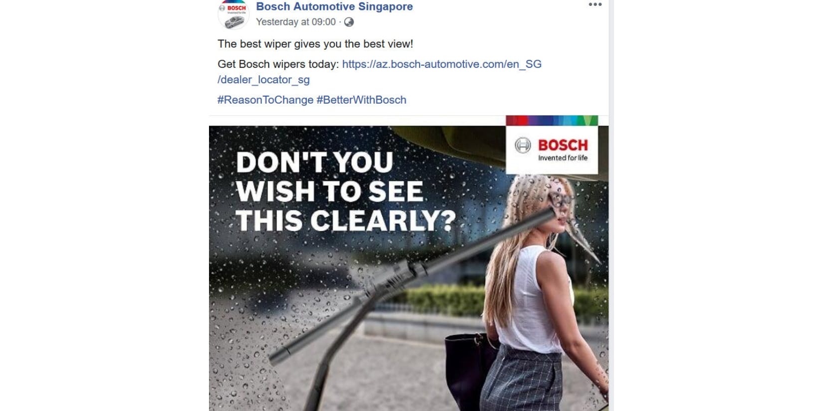 Bosch takes down sexist ad promoting windshield wipers The Drum