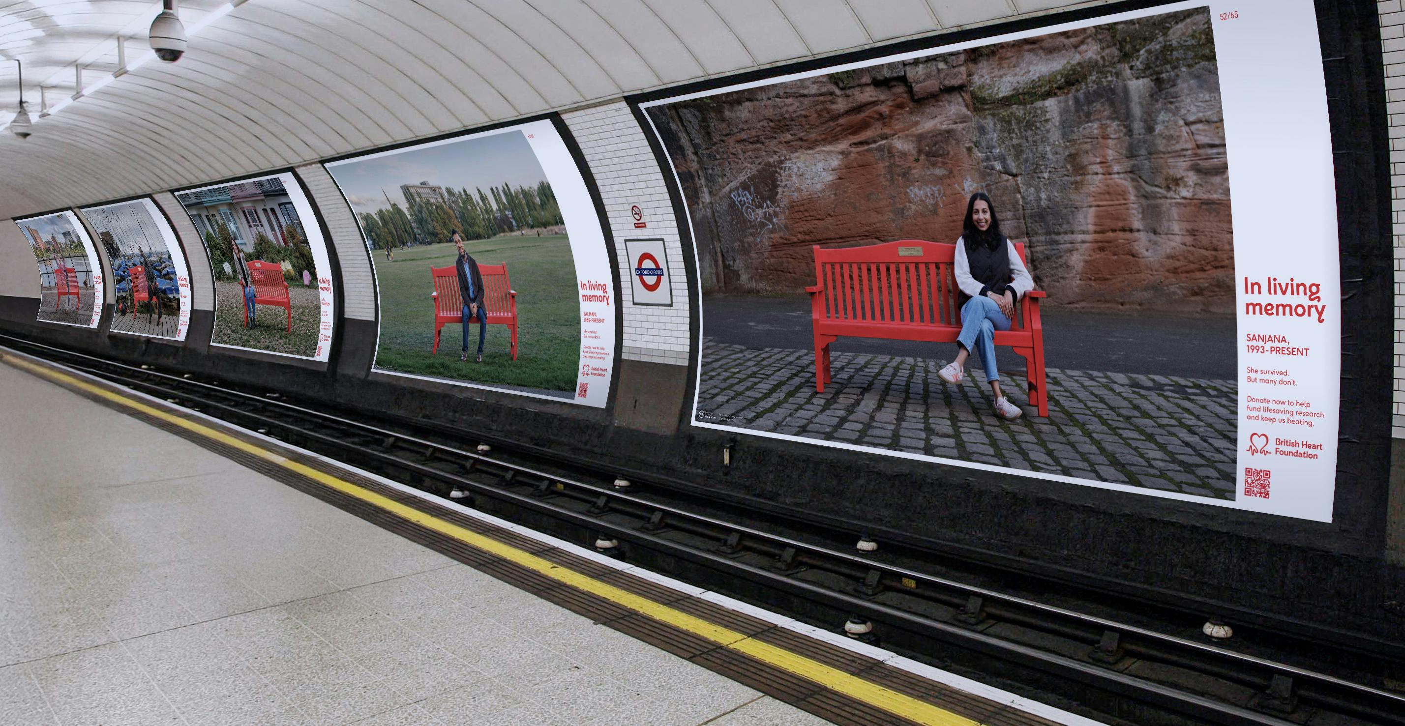 British Heart Foundation flips the memorial bench into a symbol of survival