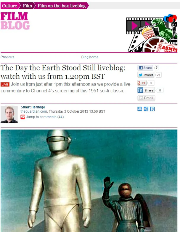 The Guardian Hosts Live Blog For A 1951 Film During Its Channel 4 ...