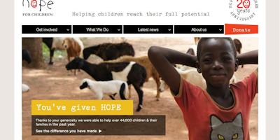 Hope for Children website