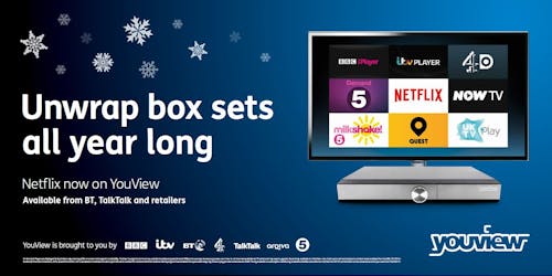 YouView is promoting the breadth of its offering with this OOH campaign YouView is promoting the breadth of its offering with this OOH campaign