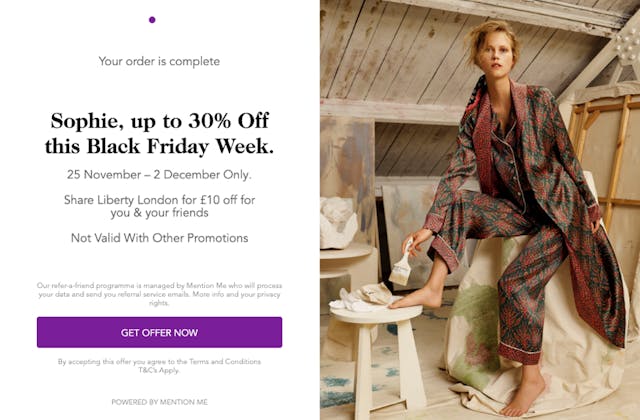 Liberty London ran a week-long Black Friday promotion in 2019. Liberty London ran a week-long Black Friday promotion in 2019.