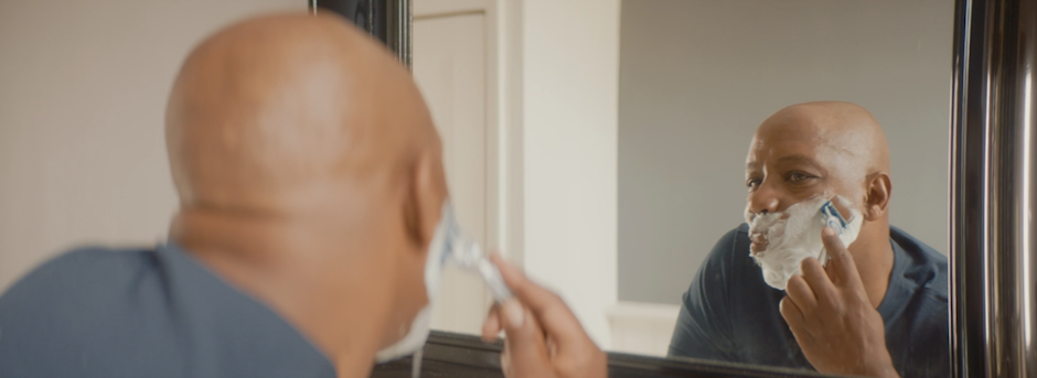 Ian Wright shaving with Gillette 