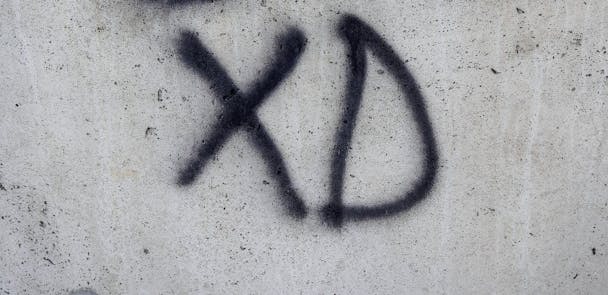 Graffiti that reads 'LOL XD' Graffiti that reads 'LOL XD'