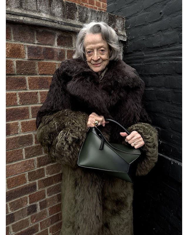Maggie Smith in a Loewe ad Maggie Smith in a Loewe ad