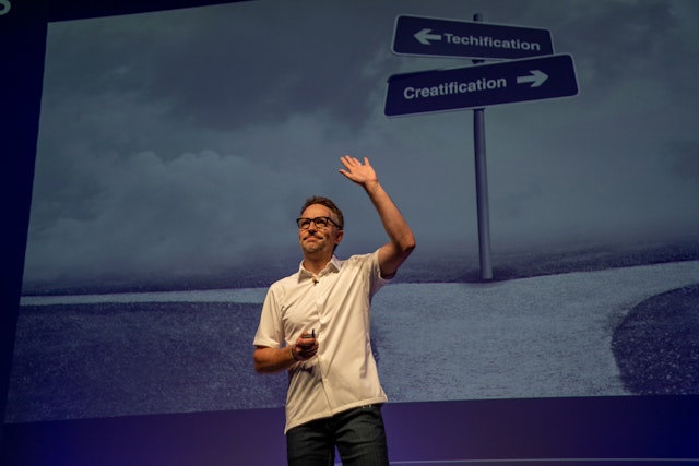 LinkedIn CEO Ryan Roslansky delivers a keynote presentation at the Cannes Lions International Festival of Creativity
