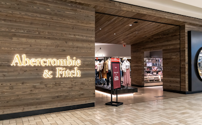 An Abercrombie & Fitch storefront in a shopping mall
