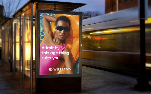 Billboard from JD Williams anti-ageism campaign 