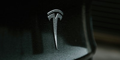 Tesla logo on one of its cars