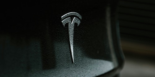 Tesla logo on one of its cars