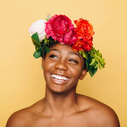 A woman with a flower crown