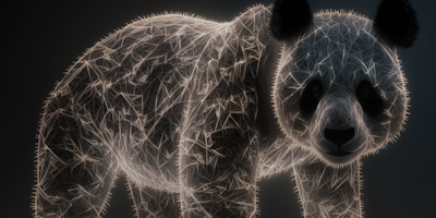 An AI-generated rendering of a panda bear