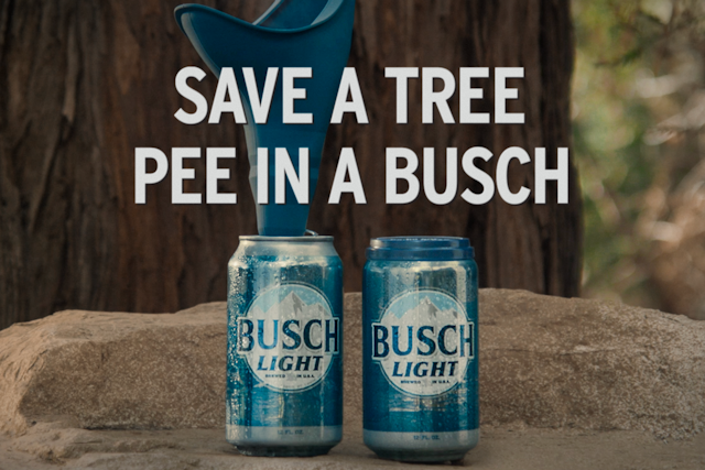 Busch Light peeing funnel