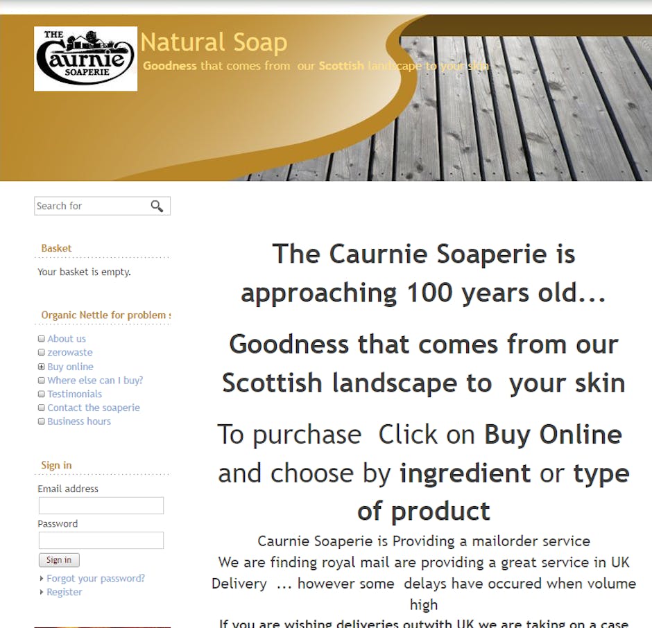 The current Caurnie website is basic and outdated The current Caurnie website is basic and outdated