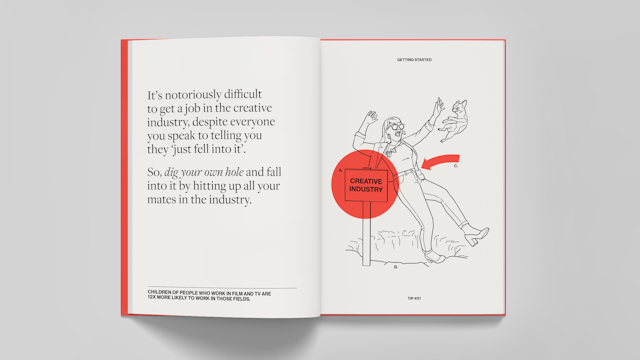A page from creative Mentor Network's new satirical book