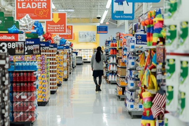 A supermarket aisle A supermarket aisle