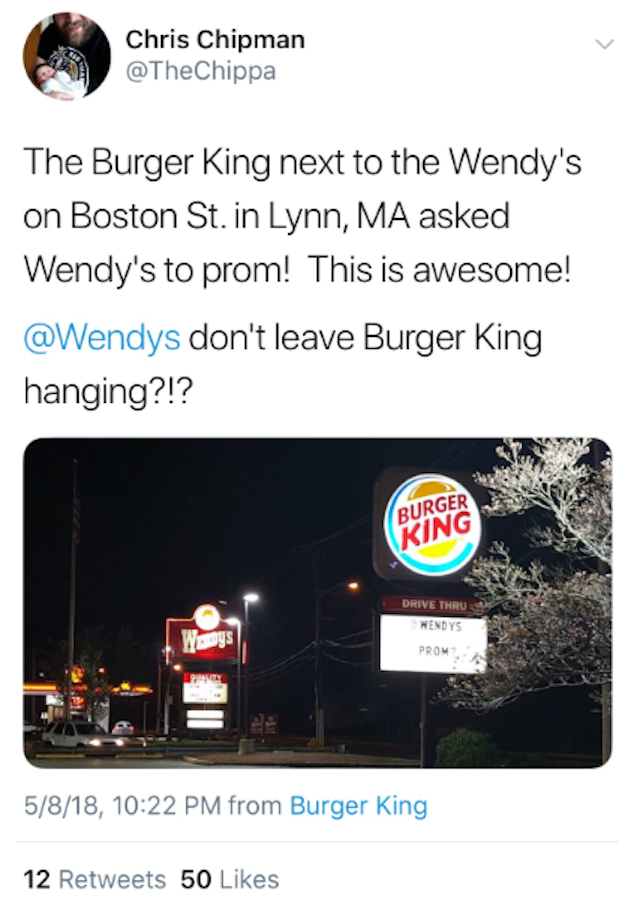Burger King prom tweet