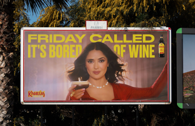 Kahlua billboard featuring Salma Hayek