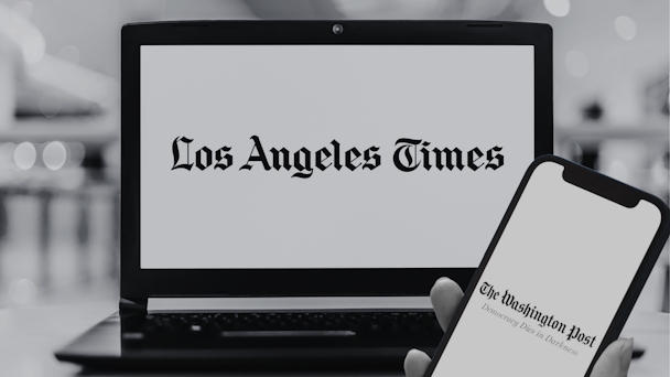 los angeles times on desktop and washington post on smartphone los angeles times on desktop and washington post on smartphone
