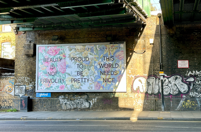 Out of home posters for Laura Ashley placed under a bridge 