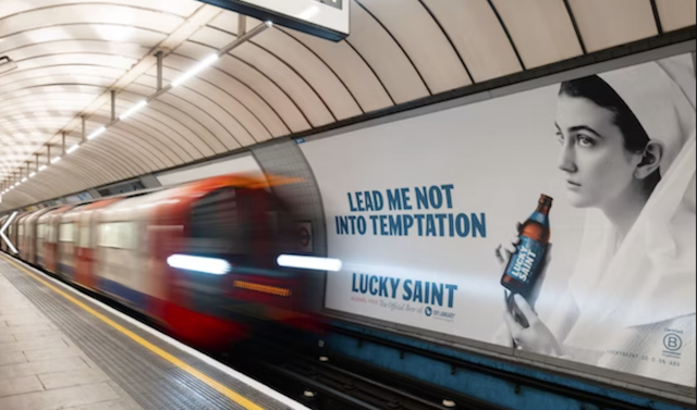 Lucky Saint billboard on the London Underground 
