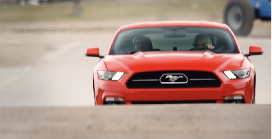 Mustang ad with stunt driver