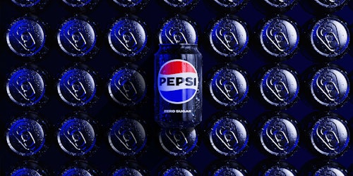Pepsi's new look logo on a can of cola
