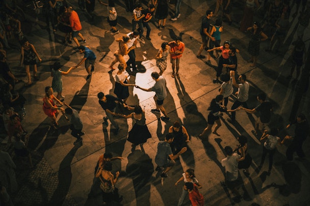 People dancing on a ballroom dancefloor