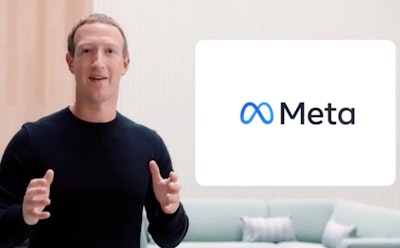 Mark Zuckerberg revealing Meta rebrand