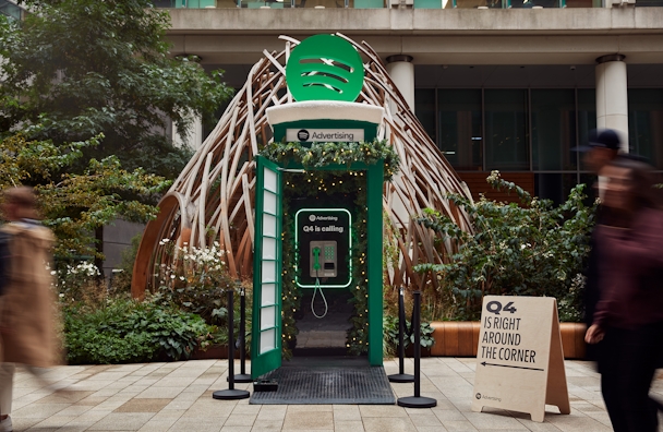 Spotify branded telephone box Spotify branded telephone box