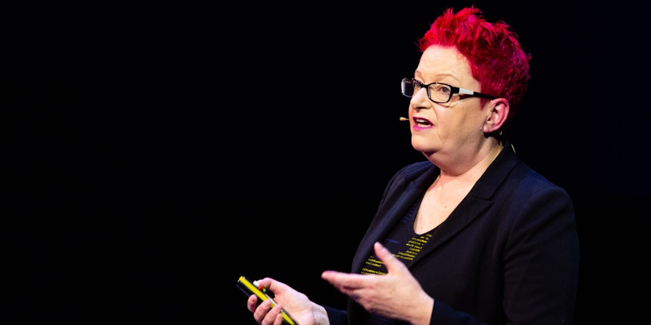 Dr Sue Black delivered a powerfully inspirational speech about the power of good in technology at the Big Bang event. CREDIT: Bronac McNeill