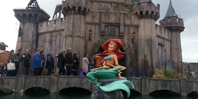 Dismaland Castle by Banksy featuring the Little Mermaid