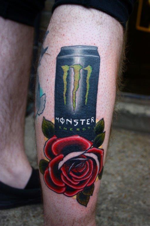 Monster Energy Logo Tattoo on Chin  Best Tattoo Ideas Gallery