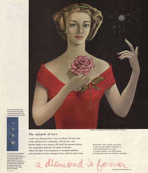 De Beers diamond ring campaign – example of iconic brand marketing "A Diamond is Forever" De Beers