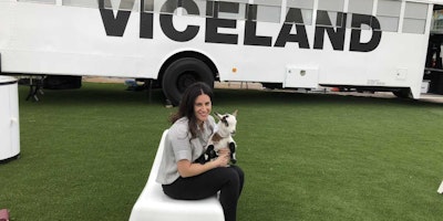 Viceland's Michele Beno & a goat at SXSW