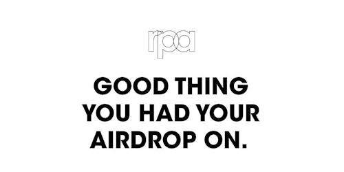 Portion of RPA AirDrop message at SXSW