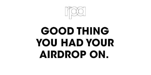 Portion of RPA AirDrop message at SXSW Portion of RPA AirDrop message at SXSW
