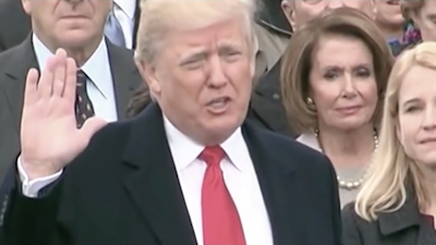 Donald Trump at his inauguration in 2017