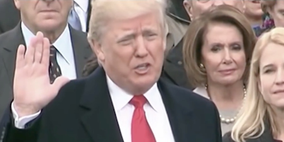 Donald Trump at his inauguration in 2017