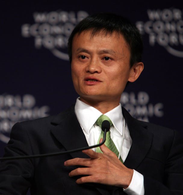 Jack Ma, Alibaba's chief executive, was speaking at The World Economic Forum Jack Ma, Alibaba's chief executive, was speaking at The World Economic Forum