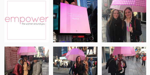 The #MyEmbrella campaign in action at Times Square, New York