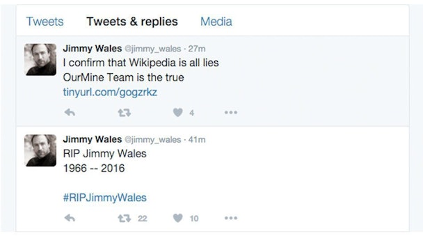 Jimmy Wales account hack