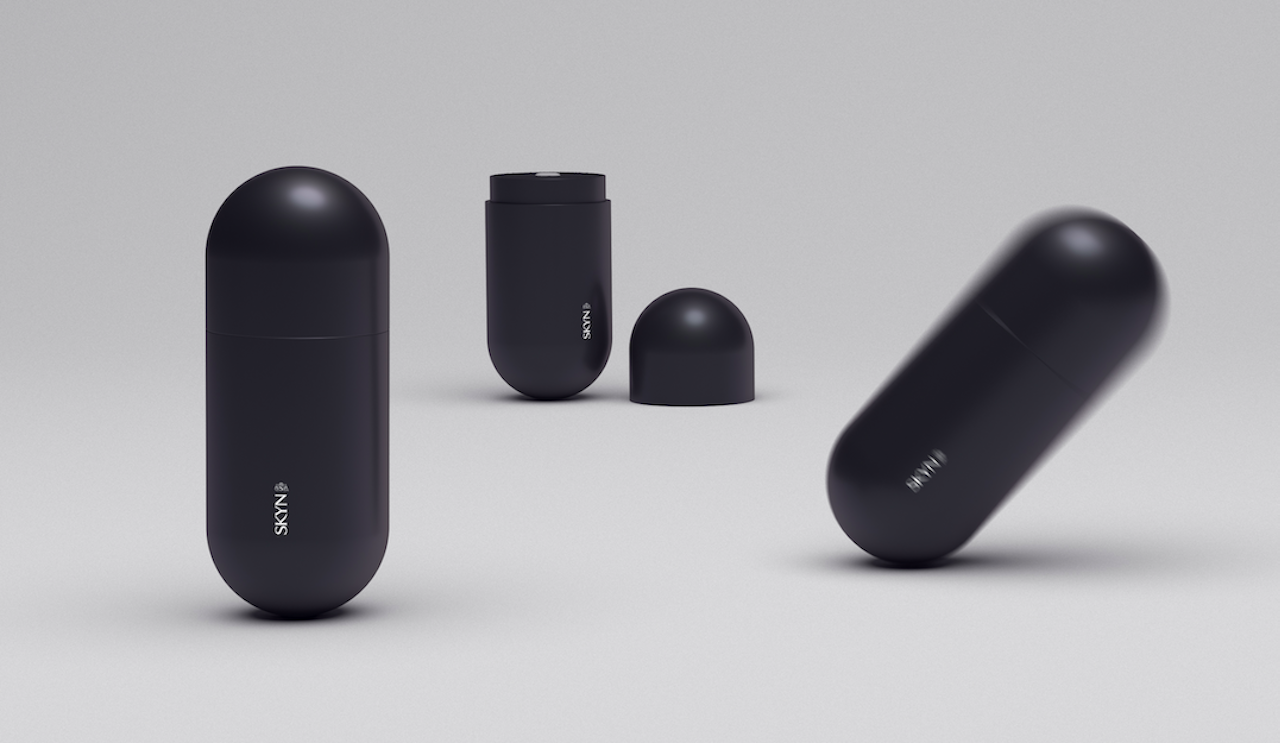 Skyn's erectile dysfunction pill comes in a self-erecting package