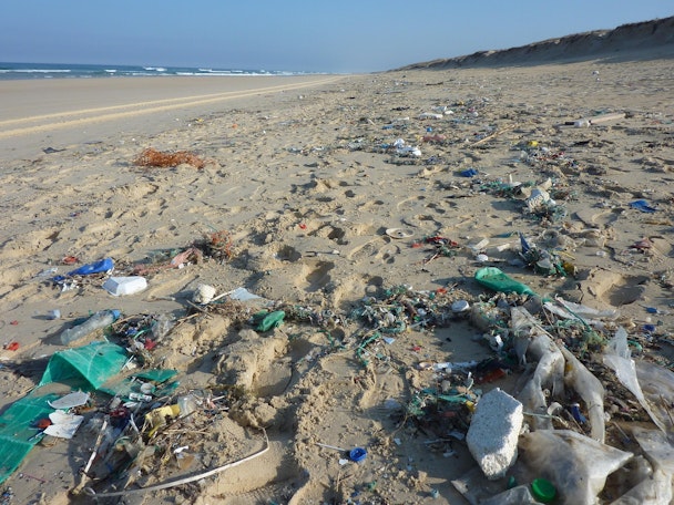 waste on the beach