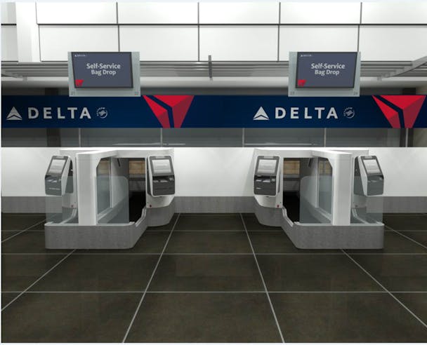 Delta is testing facial recognition at a bag drop kiosk in Minneapolis. Delta is testing facial recognition at a bag drop kiosk in Minneapolis.
