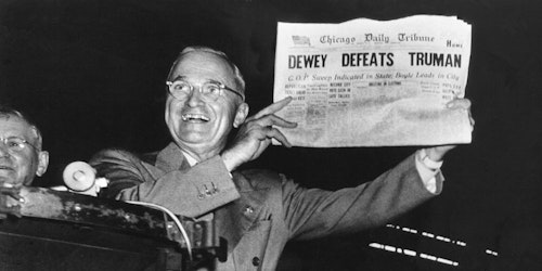 Clinton's projected victory might be the 'Dewey Defeats Truman' of the digital era.