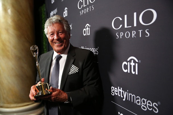 Mario Andretti received the Stuart Scott Lifetime Achievement Award at the Clio Sports Awards.