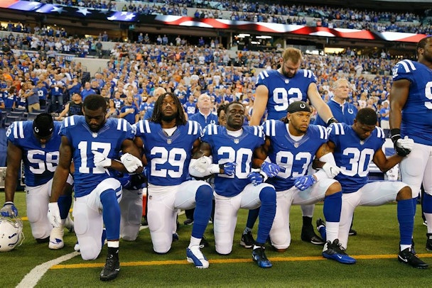 The hashtag #TakeAKnee inspired a flurry of tweets across the US this weekend, but brands were silent.