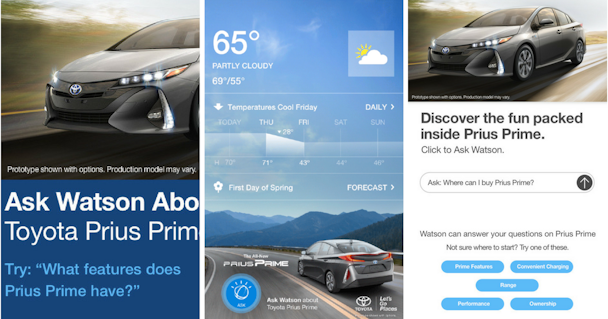 Toyota is using cognitive ads to answer consumer questions about its new plug-in hybrid model.