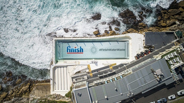Finish transforms Sydney’s Bondi Icebergs Pool into a kitchen sink to raise awareness about water scarcity